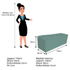 Calçadeira Estofada Liverpool 140 Cm Casal Linho Azul Turques