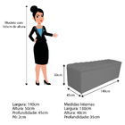 Calçadeira Estofada Liverpool 140 Cm Casal Linho Chumbo - Doc