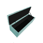 Calçadeira Estofada Liverpool 140 Cm Casal Suede Azul Tiffany