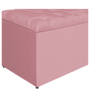 Calçadeira Estofada Liverpool 140 Cm Casal Suede Rosa Bebê -
