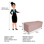 Calçadeira Estofada Liverpool 140 Cm Casal Suede Rosê - Amare