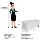 Calçadeira Estofada Liverpool 160 Cm Queen Size Corano Branco