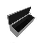 Calçadeira Estofada Liverpool 160 Cm Queen Size Corano Cinza