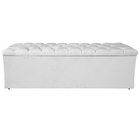 Calçadeira Estofada Liverpool 160 Cm Queen Size Suede Branco