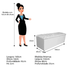 Calçadeira Estofada Liverpool 160 Cm Queen Size Suede Branco