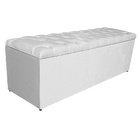 Calçadeira Estofada Liverpool 160 Cm Queen Size Suede Branco