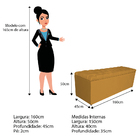 Calçadeira Estofada Liverpool 160 Cm Queen Size Suede Mostard