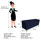 Calçadeira Estofada Liverpool 195 Cm King Size Corano Azul Ma