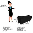 Calçadeira Estofada Liverpool 195 Cm King Size Corano Preto -