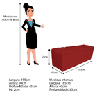 Calçadeira Estofada Liverpool 195 Cm King Size Corano Vermelh