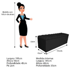 Calçadeira Estofada Liverpool 195 Cm King Size Suede Preto -