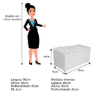 Calçadeira Estofada Liverpool 90 Cm Solteiro Corano Branco -