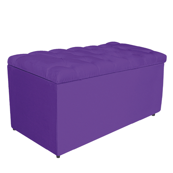 Calçadeira Estofada Liverpool 90 Cm Solteiro Corano Roxo - Am