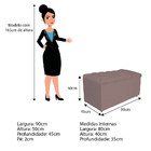 Calçadeira Estofada Liverpool 90 Cm Solteiro Linho Rosê - Doc