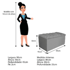 Calçadeira Estofada Liverpool 90 Cm Solteiro Suede Cinza - Am