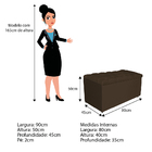 Calçadeira Estofada Liverpool 90 Cm Solteiro Suede Marrom - D