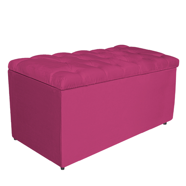 Calçadeira Estofada Liverpool 90 Cm Solteiro Suede Pink - Ama