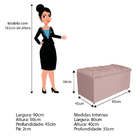 Calçadeira Estofada Liverpool 90 Cm Solteiro Suede Rosê - Ama