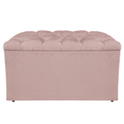 Calçadeira Estofada Liverpool 90 Cm Solteiro Suede Rosê - Ama
