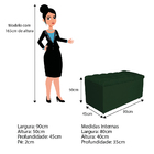 Calçadeira Estofada Liverpool 90 Cm Solteiro Suede Verde - Am