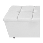Calçadeira Estofada Manchester 140 Cm Casal Corano Branco - D