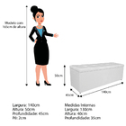 Calçadeira Estofada Manchester 140 Cm Casal Corano Branco - D