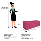 Calçadeira Estofada Manchester 140 Cm Casal Corano Pink - Doc