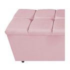 Calçadeira Estofada Manchester 140 Cm Casal Corano Rosa Bebê