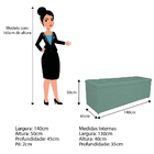 Calçadeira Estofada Manchester 140 Cm Casal Linho Azul Turque