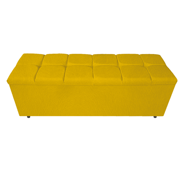Calçadeira Estofada Manchester 140 Cm Casal Suede Amarelo - A
