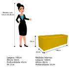 Calçadeira Estofada Manchester 140 Cm Casal Suede Amarelo - A