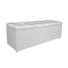 Calçadeira Estofada Manchester 140 Cm Casal Suede Branco - Am