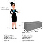 Calçadeira Estofada Manchester 140 Cm Casal Suede Cinza - Doc