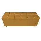 Calçadeira Estofada Manchester 140 Cm Casal Suede Mostarda -