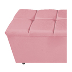 Calçadeira Estofada Manchester 140 Cm Casal Suede Rosa Bebê -