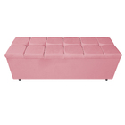 Calçadeira Estofada Manchester 140 Cm Casal Suede Rosa Bebê -