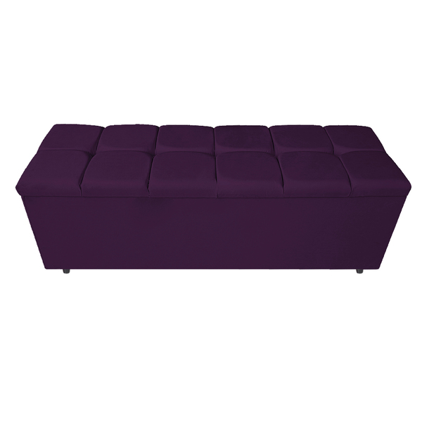 Calçadeira Estofada Manchester 140 Cm Casal Suede Roxo - Doce
