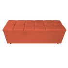 Calçadeira Estofada Manchester 140 Cm Casal Suede Terracota -