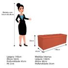 Calçadeira Estofada Manchester 140 Cm Casal Suede Terracota -