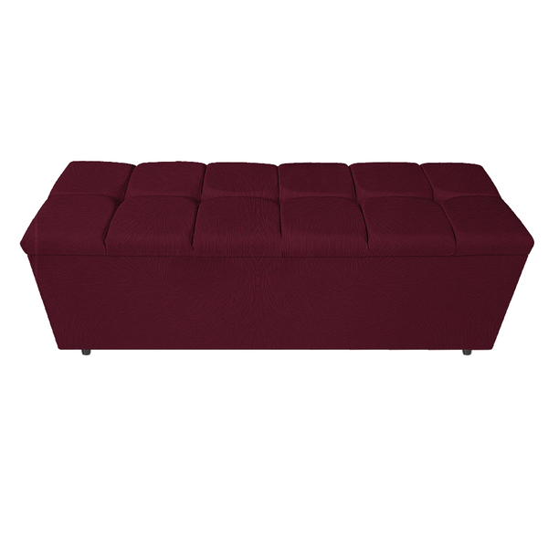 Calçadeira Estofada Manchester 160 Cm Queen Size Suede Bordô