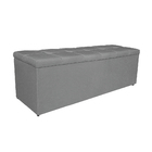 Calçadeira Estofada Manchester 160 Cm Queen Size Suede Cinza