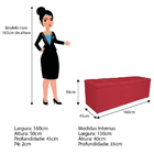 Calçadeira Estofada Manchester 160 Cm Queen Size Suede Vermel