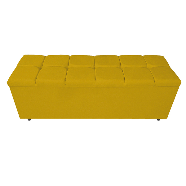 Calçadeira Estofada Manchester 195 Cm King Size Corano Amarel