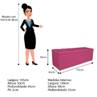 Calçadeira Estofada Manchester 195 Cm King Size Corano Pink -