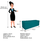 Calçadeira Estofada Manchester 195 Cm King Size Suede Azul Tu