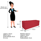 Calçadeira Estofada Manchester 195 Cm King Size Suede Vermelh