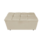 Calçadeira Estofada Manchester 90 Cm Solteiro Corano Bege - D