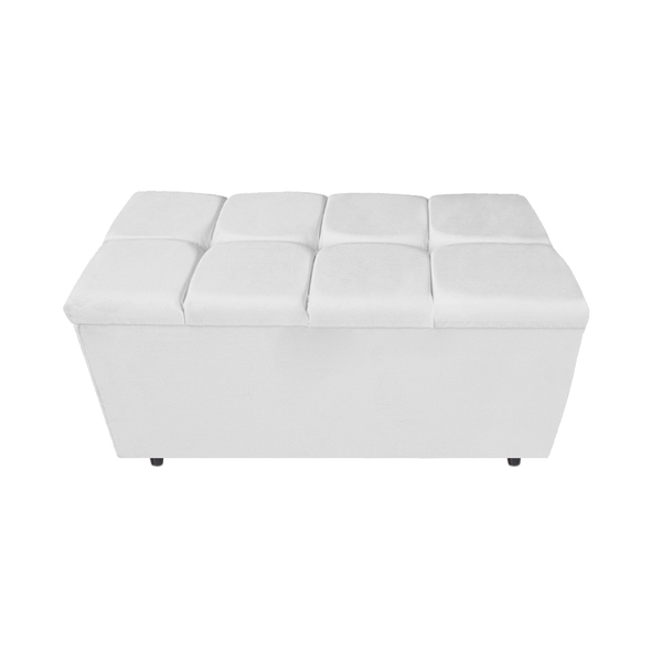 Calçadeira Estofada Manchester 90 Cm Solteiro Corano Branco -