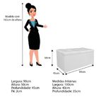 Calçadeira Estofada Manchester 90 Cm Solteiro Corano Branco -