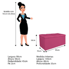 Calçadeira Estofada Manchester 90 Cm Solteiro Corano Pink - D